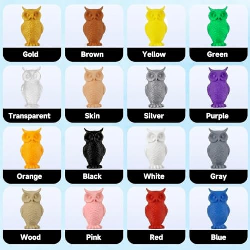 Kingroon 16KG PLA Filament Bundle 1.75mm 3D Printer Filament Multicolor Pla Filament Bulk for Most 3D Printer, Dimensional Accuracy +/- 0.02 mm, 1kg Spool,16 Rolls,16 Colors - color: 16*1kg (Black+white+gray+red+blue+green+yellow+purple+skin+silver+transp