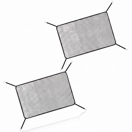 2 PCS Car Grill Mesh, 43.3" x 29.5" High-density Radiator Protection Screen, Anti-willow Front Grill Net with Hooks, Exterior Accessories For Most Cars (Black)