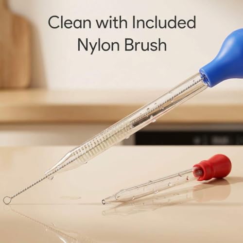 QWORK Glass Pipette Set with Cleaning Brushes – 0.5ml to 10ml for Teaching Labs, DIY Mixing & Liquid Transfer, 0.5ml 1ml 2ml 3ml 5ml 10ml