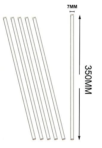 Pack of 6 Lab Glass Stirring Rod 13.8 inch (350mm) Long, 0.25" Diameter with Both Ends Round for Science, Lab, Kitchen, Science Education