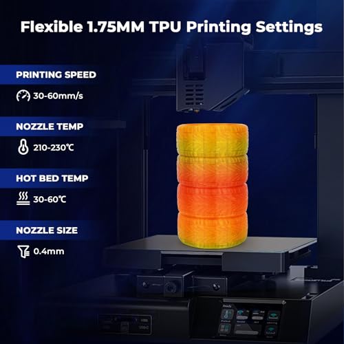 AMOLEN TPU 3D Printer Filament Bundle Transparent Multicolor Rainbow 200gX4 - color: Rainbow