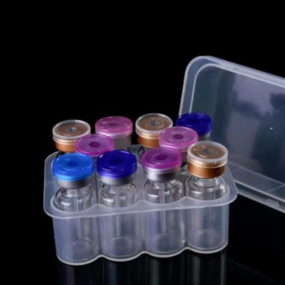 10 Slot, 4-Pack Peptide Case for Fridge, 3ml Vial Holder & Organizer, Transparent Peptide & Insulin Storage Case for Refrigerator, Compact Stackable Travel & Shipping Case - size: 10 Slot 3ml 4-Pack