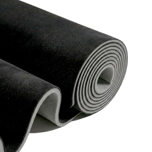 MIKKUPPA Black Suede Headliner Fabric 96" L × 60" W, Foam Backed and Tube Packaging, Interior Replacement Material for Car/Truck/SUV/RV Roof, Home Repair/DIY Material Automotive Headliner Fabric - color: Black Suede, size: 96"L×60"W
