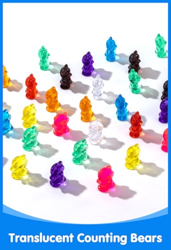 100 Pcs Translucent Counting Bears - Light Table Manipulatives