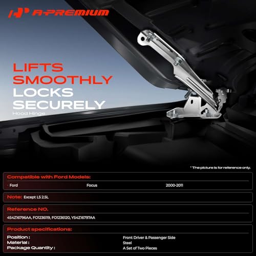 A-Premium Set of 2 Front Driver and Passenger Hood Hinges