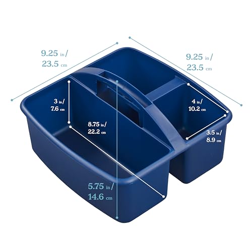 ECR4Kids 3-Compartment Small Storage Caddy Organizer, 6-Pack, Earthtone - color: Earthtone