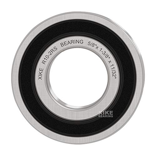 XiKe R10-2RS Sealed Ball Bearing, 5/8" x1-3/8 x11/32 (10-Pack) - size: R10-2RS - 5/8 x 1-3/8 x 11/32 in