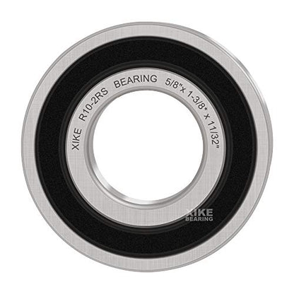 XiKe R10-2RS Sealed Ball Bearing, 5/8" x1-3/8 x11/32 (10-Pack) - size: R10-2RS - 5/8 x 1-3/8 x 11/32 in