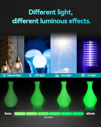SUNLU 2KG Glow in the Dark PLA Filament 1.75mm, Glow Blue+Glow Green - color: Luminous Pla, Glow Blue+glow Orange