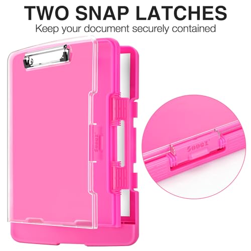 Sooez Original Clipboard with Dual Storage, Heavy Duty Clip Boards 8.5x11 - color: Pink
