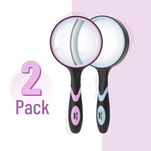 Mr. Pen- Magnifying Glass, 2 Pack, 5X Magnifier, 75mm Glass Lens - color: Pastel, size: 5X Magnifier