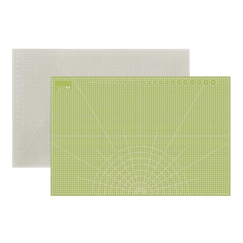 24" x 36" Self Healing Cutting Mat: Double Sided Sewing Cutting Mat Craft Supplies A1 Size for Quilting, Crafts Arts, and Fabric Grey & Green Design (Grey & Green) - color: Grey & Green