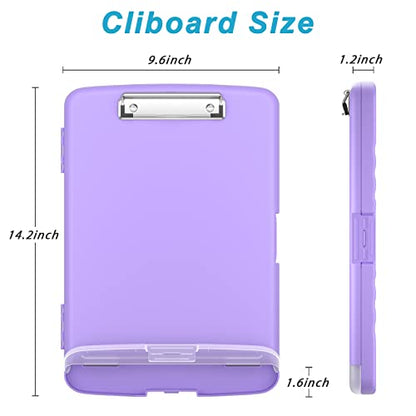 Rimilak Clipboard with Storage, 8.5 x 11'' High Capacity Clip Board, Purple - color: Purple
