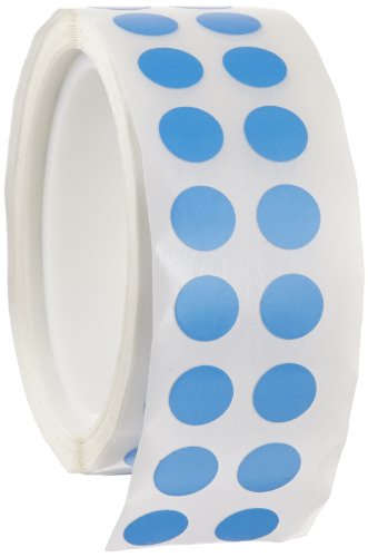 Tough-Spots T-SPOTS-B Polyvinyl Label, 3/8" Diameter, Blue (Roll of 1000)