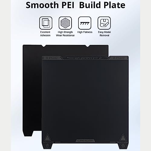 Creality K1 Smooth PEI Build Plate Kit, Flexible Spring Steel Platform with Smooth PEI Surface and Magnetic Base Sheet Kit for K1, Ender 3 S1/Pro, Ender 5 S1 3D Printer 235x235mm - size: K1 Smooth