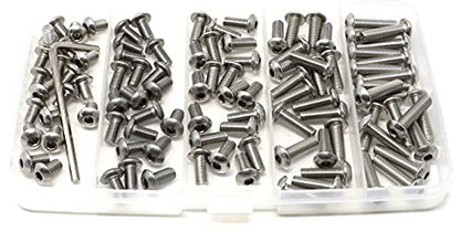 iexcell 100 Pcs M5 x 8/10/12/16/20 Stainless Steel 304 Hex Socket Button Head Cap Screws Bolts Assortment Kit - size: M5 x 8/10/12/16/20mm