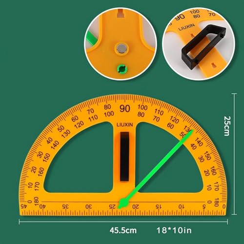 Math Ruler Magnetic Classroom Math Geometry Tool Set Enhances Classroom Learning, Easily Mounts to Blackboard Protractor Measuring Ruler Triangle Ruler (4pc) - size: 4pc