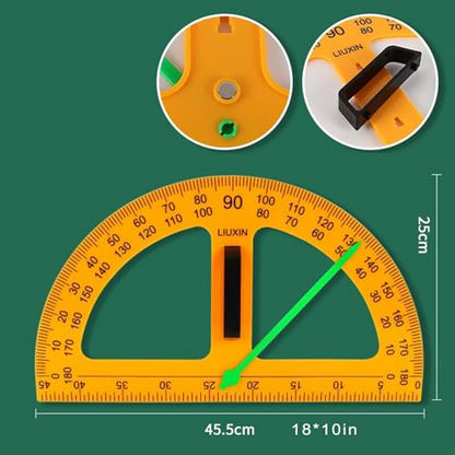 Magnetic Geometry Math Ruler Set for Classroom, Large Protractor, Triangle & Measuring Rulers, Magnetic Blackboard Tools for Teachers & Students Enhances Math Learning, 5pc - size: 5pc