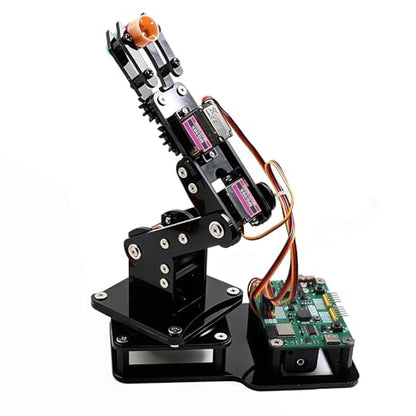 Smart Robot Arm for Arduino & MicroPython ESP32 4DOF Programmable Robotic Arm Building Kit with Joystick/Web App Control for STEAM Education, Motion Recording & Loop Playback