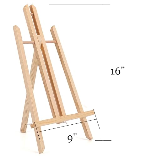 Tosnail 6 Pack 16" Art Easel Stand Tabletop Wooden Display Stand Photo Holder Display Stand for Artist, Students, Adults, Kids Painting