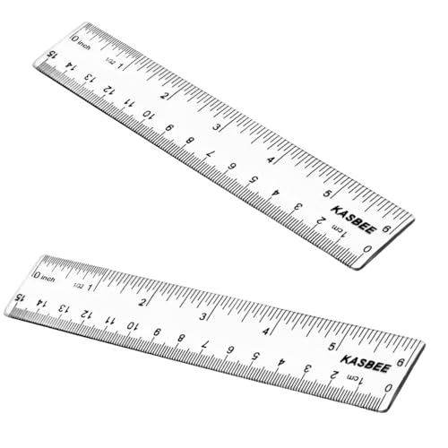6 Inch Ruler, Clear Plastic Ruler, 2PCS - size: 6 Inch + 6 Inch