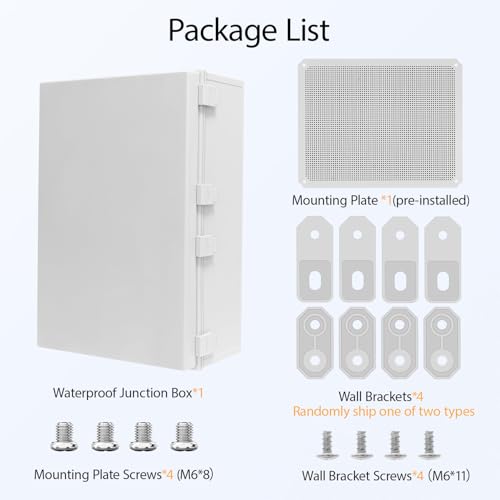 Electrical Box IP65 Waterproof Dustproof ABS Plastic Enclosure, Outdoor and Indoor Project Box Hinged Cover with Mounting Plate Wall Brackets Outer Dimension 23.6"x 15.7" x 8.7", Grey - size: 23.6"x 15.7" x 8.7" (1pc)