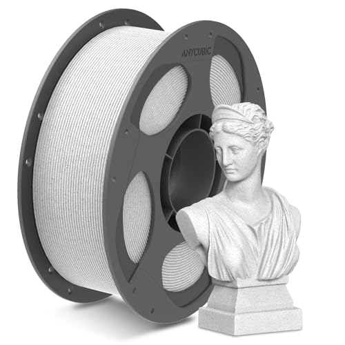 ANYCUBIC Marble PLA 3D Printer Filament, 1KG Spool (2.2 lbs), Marble White - color: 1kg Marble White