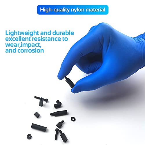 350PCS M4 Black Male Female Nylon Hex Spacer Standoff Screw Nut Set Assortment Kit (Black) for PCB Motherboard Circuit Board - size: 350Pcs M4