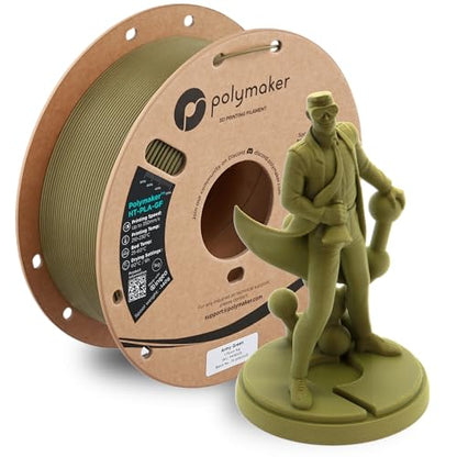 Polymaker HT-PLA-GF Filament 1.75mm Army Green 1KG, High Temp PLA - color: 121 - 1.75mm Army Green (Hex Code: #61583c), size: 1kg HT-PLA-GF