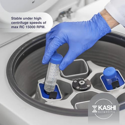 Kashi Scientific 50mL Screw-Cap Conical Centrifuge Tubes, Sterile Transparent Test Tubes with Printed Graduation and Write-on Spot [50mL, 100] - size: 50mL Conical, Sterile