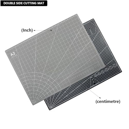 Self Healing PVC Cutting Mat, 2 pcs, 23" x 17", A2 - color: A2-Pink or Purple and Black or Gray