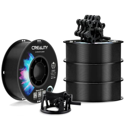 Creality ABS Filament 1.75mm, 3D Printer Filament Bundle, 4kg Spool, Black - color: Abs Black