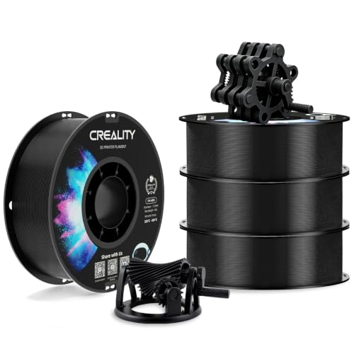 Creality ABS Filament 1.75mm, 3D Printer Filament Bundle, 4kg Spool, Black - color: Abs Black