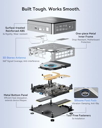 GEEKOM Air12 Mini PC, Intel PT7505(Beats N5095), 8GB Dual-Slot RAM 512 SSD - color: Gray
