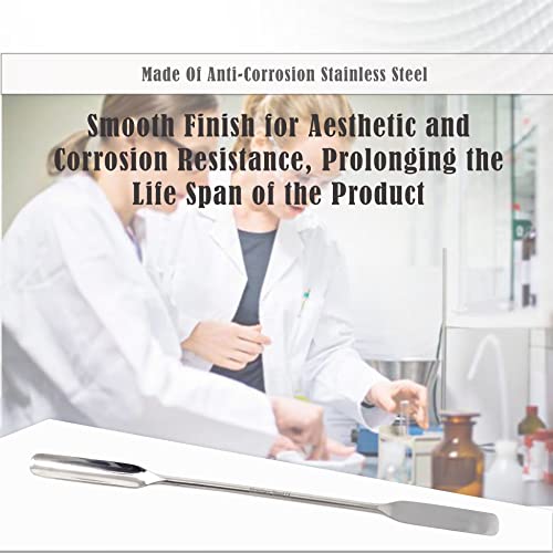 Stainless Steel Double Ended Micro Lab Scoop Spoon Half Rounded & Flat End Spatula Sampler (7 INCH) - size: 7 INCH