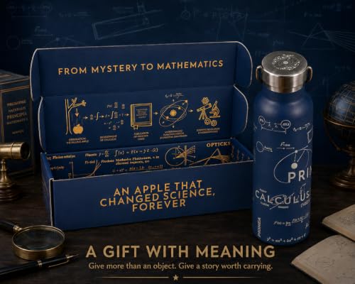 Isaac Newton 20 oz Insulated Water Bottle, Physics & Science Gift - color: Principia