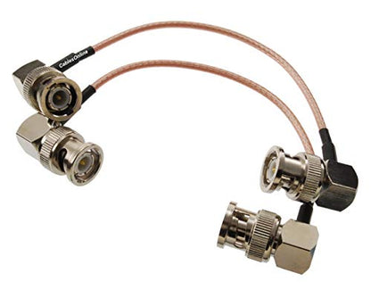 CablesOnline, 2-Pack 6-inches BNC Right-Angle Male to BNC Right-Angle Male 50-Ohm RG316 Slim Coaxial Low Loss Jumper RF Cables, RF-BC300-2