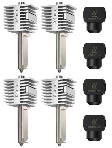 Mviioe V2.0 Upgrade A1 Hotend Kit Compatible with Bambu Lab A1 A1 Mini A2L, 0.4mm Hardened Steel Nozzle, 4 PCS - size: 4 PCS