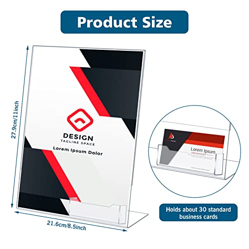 6 Pcs Acrylic Sign Holder Business Card Holder, 8.5 x 11 Inch, Side Insert - color: Side Insert, size: 8.5 x 11 Inch