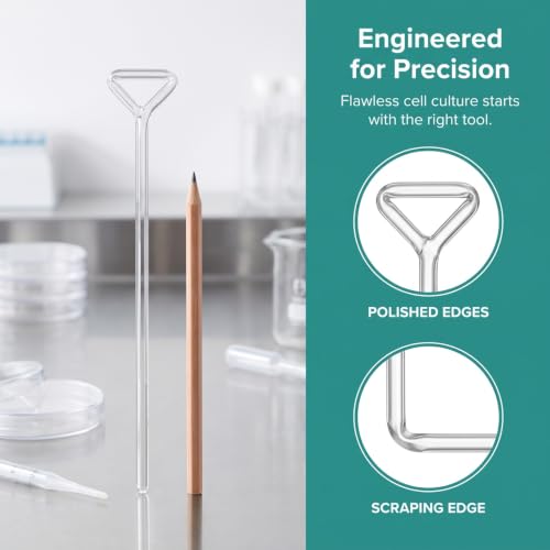 Veemoon Glass Cell Spreader Rods, 4pcs Labs Transparent Coating Rods Petri Dish Coating Bars Professional Reusable Cell Diffuser Bars - Smooth Edges Anti-Scratch Agar - Science Lab Experiment Tools