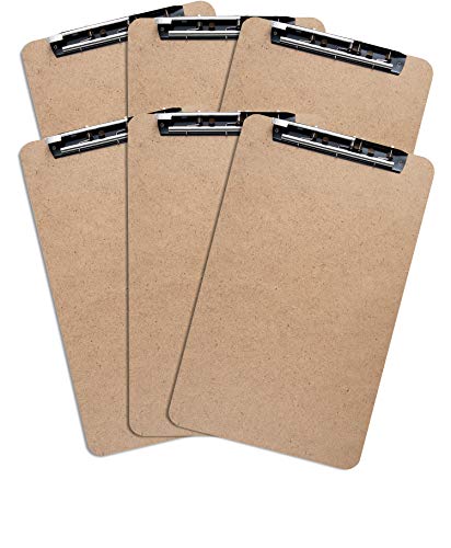 Extra Large Clipboard Set (6pc) - Larger Than a 11x17 Clipboard - Vertical or Landscape - Fits 11 x 17 Tabloid Paper (Board 11.6" x19.5” - 2 Inches Longer Than Legal Size Clipboards)