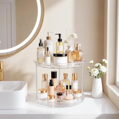 360° Rotating Makeup Organizer Skincare Organizer Countertop Clear - size: 9in 1 Pack