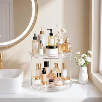 360° Rotating Makeup Organizer Skincare Organizer Countertop Clear - size: 9in 1 Pack