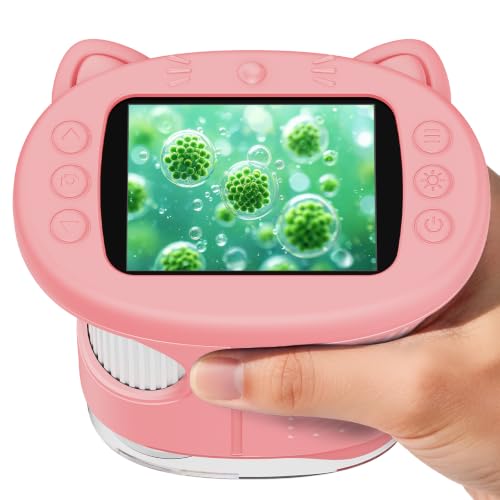 SEEKID Kids Microscope,1000X Handheld Digital Microscope (Pink) - color: Pink