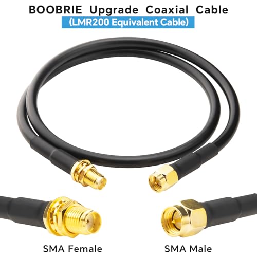 2PCS Upgraded SMA Female to SMA Male Cable 1.64ft LMR200 Equivalent SMA Extension Coaxial Cable Low Loss for 3G 4G 5G 6G LTE ADS-B Ham GPS WiFi RF Radio Use (Not for TV) - size: 1.64ft 2PCS