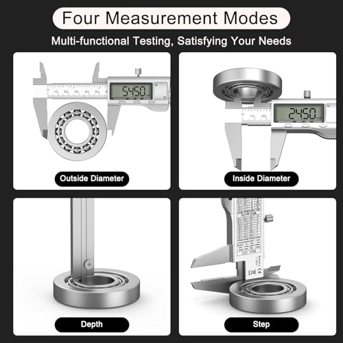 Digital Calipers, Caliper Measuring Tool with Large LCD Screen(6Inch/150mm) - color: Silver