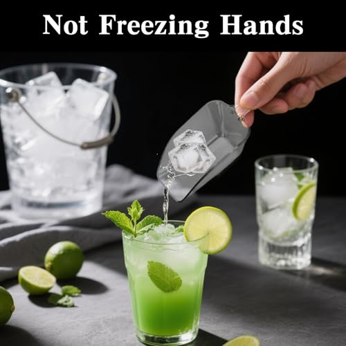 12 Pcs Clear Plastic Ice Scoop, Medium Multi Purpose Plastic Ice Scoop Sets, Ices Cube Scoops for Freezer Ices Machine Dry Goods Canisters Candy Buffet Kitchen Food Coffee Wedding Desserts（6.7 Inch） - color: Transparent