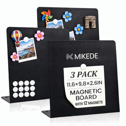 MIKEDE Magnet Display Board,3pcs 11.6"x9.8" Magnetic Stand with 12 Magnets