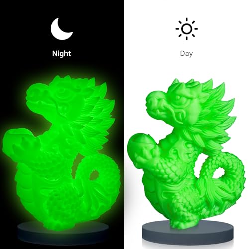 PLA+ 3D Printer Filament Luminous Green, 1.75mm No Tangle, Net Weight 2.2lbs Spool (1kg, PLA Pro Plus, Green with Glow in the Dark Effect - color: Pla 1kg-green With Luminous Effect