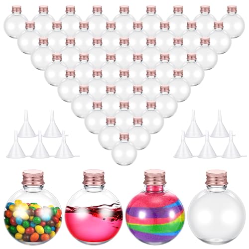 FoldTier 48 Pcs Plastic Potion Bottles with Caps,Rose Gold,Aluminum Cap - color: Rose Gold, style: Aluminum Cap
